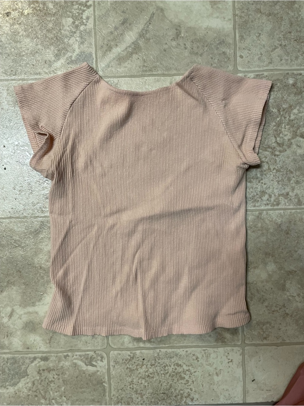Ribbed Scoop-Back Crop Top in Dusty Pink